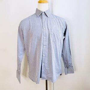 Mario Caldi Mens 100 Cotton Dress Shirt Button Down 17.5 44 Plaid Made in Italy